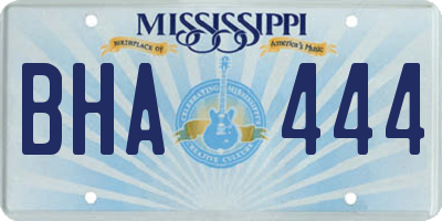 MS license plate BHA444