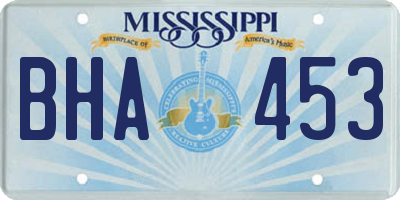 MS license plate BHA453