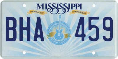 MS license plate BHA459