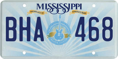 MS license plate BHA468