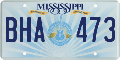 MS license plate BHA473