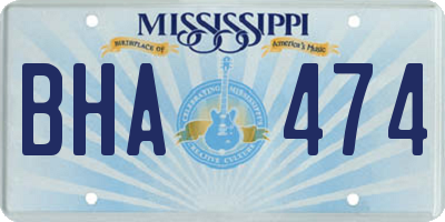 MS license plate BHA474