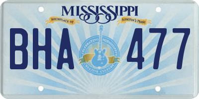 MS license plate BHA477
