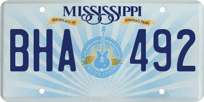 MS license plate BHA492