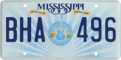 MS license plate BHA496