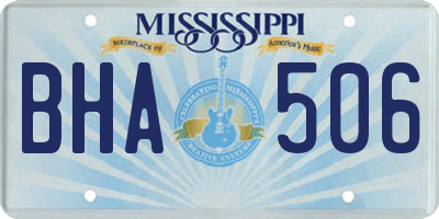 MS license plate BHA506