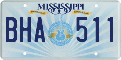 MS license plate BHA511