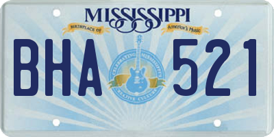 MS license plate BHA521