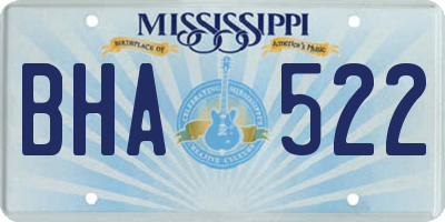 MS license plate BHA522