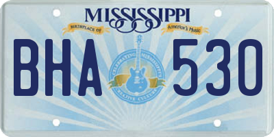 MS license plate BHA530