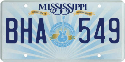 MS license plate BHA549
