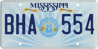 MS license plate BHA554
