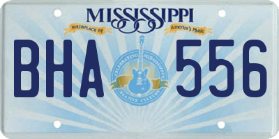 MS license plate BHA556