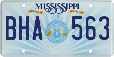 MS license plate BHA563