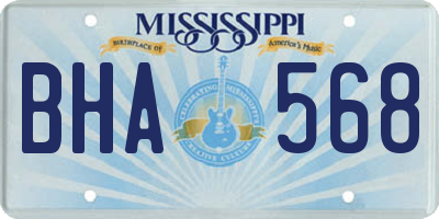 MS license plate BHA568