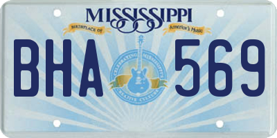 MS license plate BHA569
