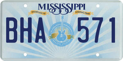 MS license plate BHA571