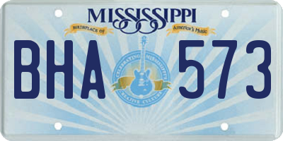 MS license plate BHA573
