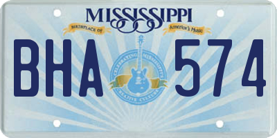 MS license plate BHA574