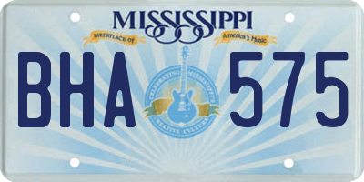 MS license plate BHA575