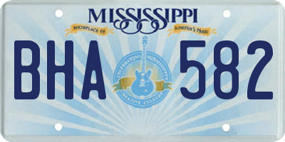 MS license plate BHA582