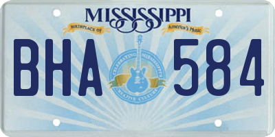 MS license plate BHA584