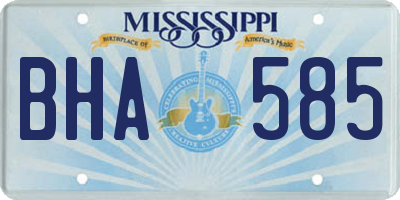 MS license plate BHA585