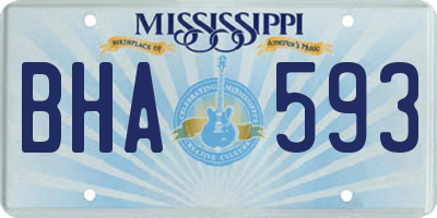 MS license plate BHA593