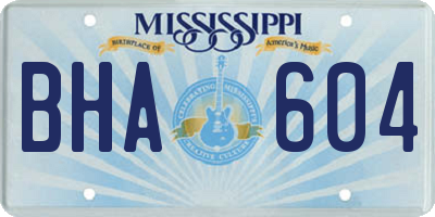 MS license plate BHA604