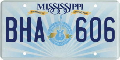 MS license plate BHA606