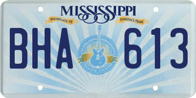 MS license plate BHA613