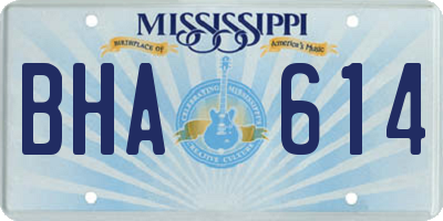 MS license plate BHA614