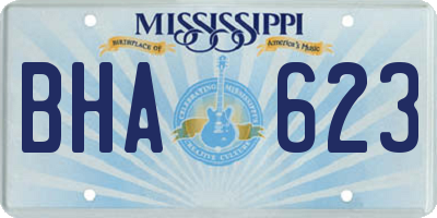 MS license plate BHA623