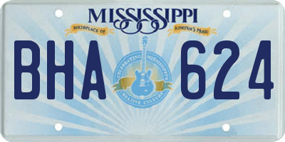 MS license plate BHA624