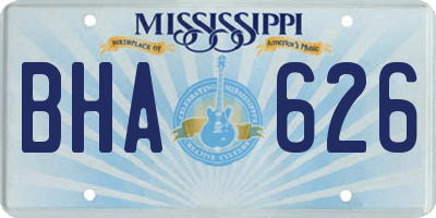 MS license plate BHA626