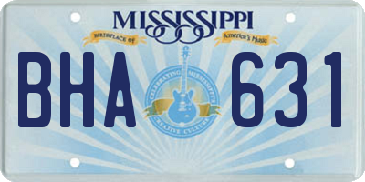 MS license plate BHA631