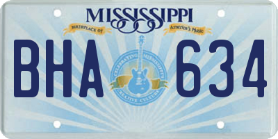 MS license plate BHA634