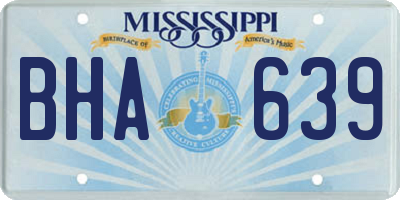 MS license plate BHA639