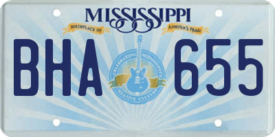 MS license plate BHA655