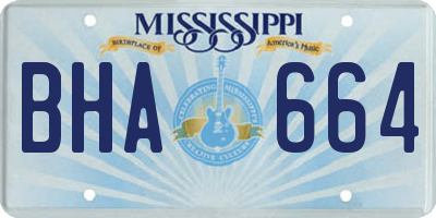 MS license plate BHA664