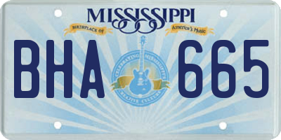 MS license plate BHA665