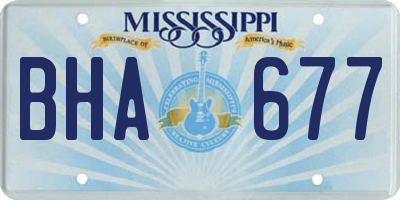 MS license plate BHA677