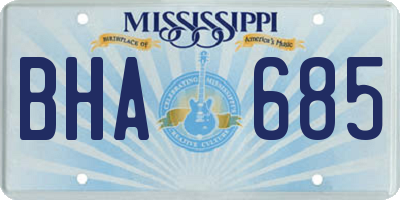 MS license plate BHA685