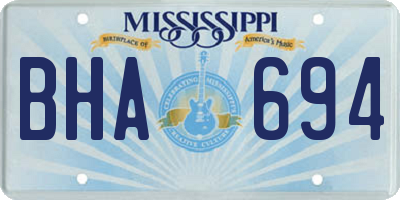 MS license plate BHA694