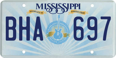 MS license plate BHA697