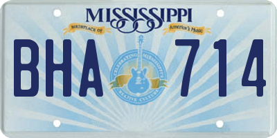MS license plate BHA714
