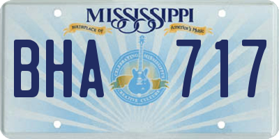MS license plate BHA717