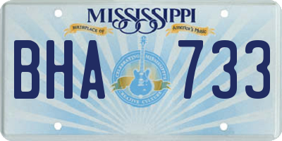 MS license plate BHA733