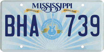MS license plate BHA739