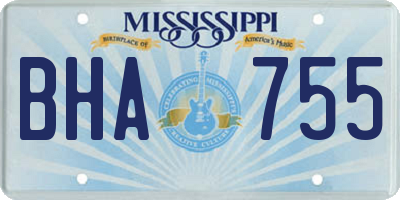 MS license plate BHA755